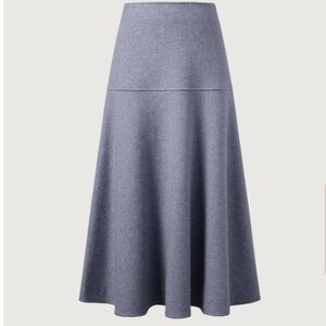 NWT OGL FuzzLuxe Flared Maxi Skirt Heather Dolphin Blue Size XS